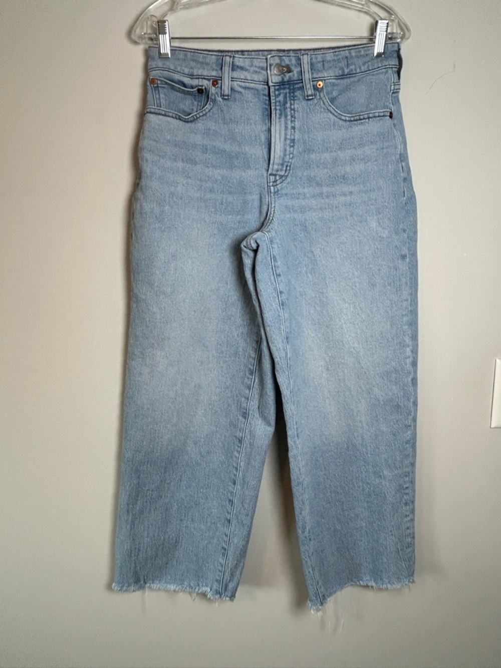 Madewell curvy perfect vintage wide leg crop jeans size 28 light wash high rise - Picture 3 of 13